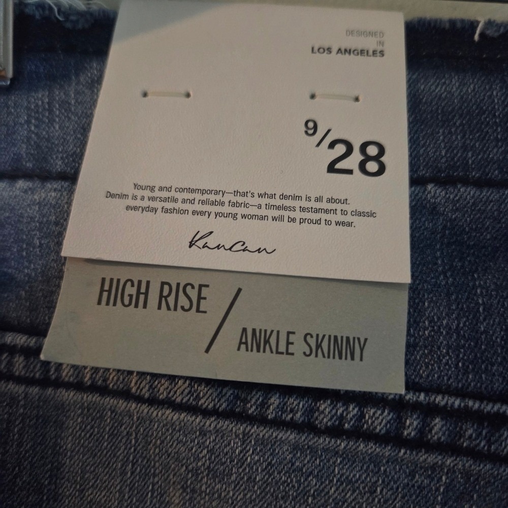 KanCan High Rise Skinny Jeans Raw Hem Button Fly NWT Sz 9/28 - Picture 7 of 8